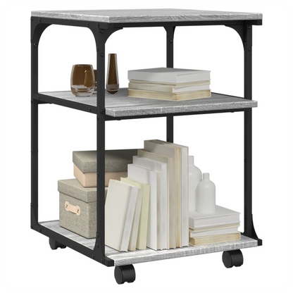 vidaXL Printer Stand 3-Tier Grey Sonoma 43x48x64 cm Engineered Wood