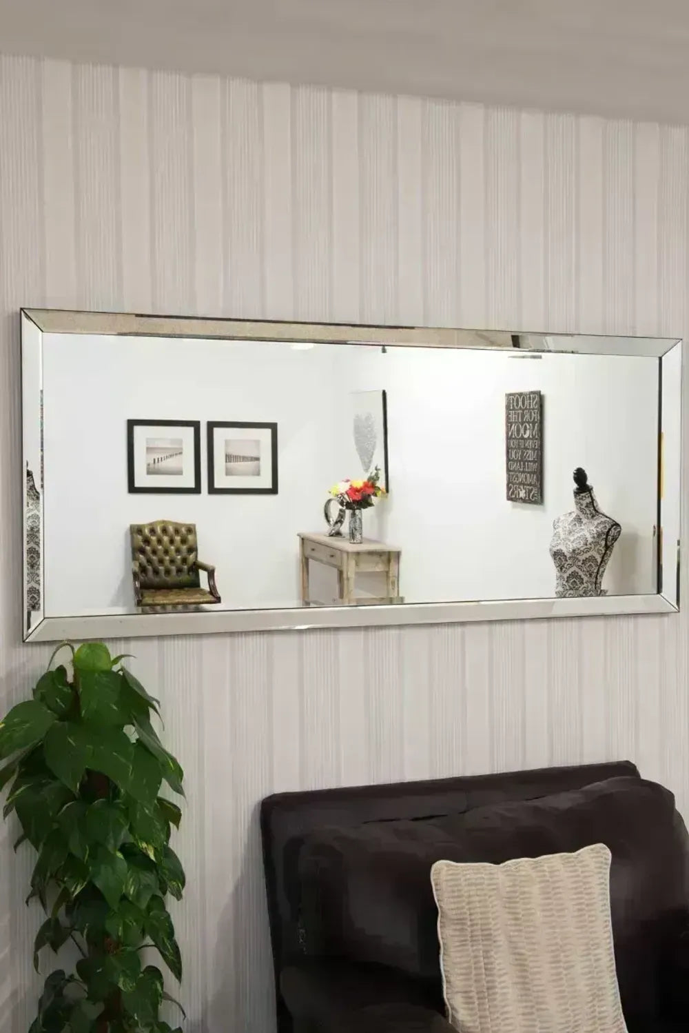 Turvey All Glass Angled Frame Full Length Mirror 178 x 76 CM