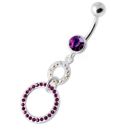 Dangling Jeweled Round Hangings Belly Bar