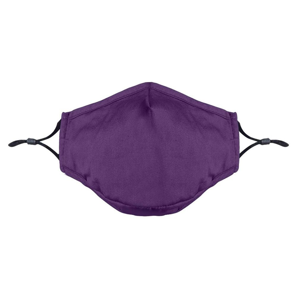 Cotton Mask- Three Layer With Filter Pocket - Adults - Purple