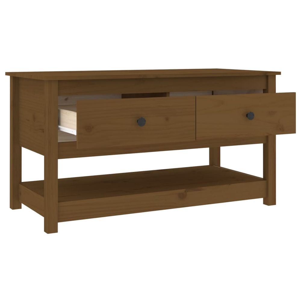 Coffee Table Honey Brown 102x49x55 cm Solid Wood Pine