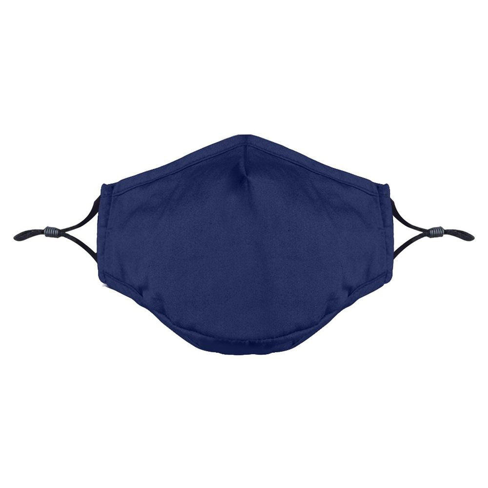 Cotton Mask- Three Layer With Filter Pocket - Adults - Blue