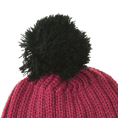 Girls Fashion Bobble Hat | 25-003 | RED BLACK