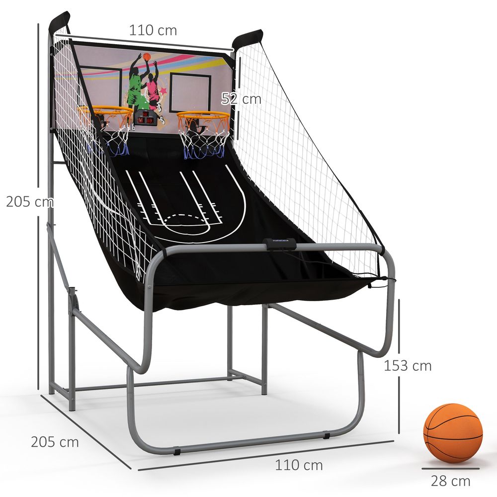 SPORTNOW Basketball Arcade Game with Double Hoops and Electronic Scorer