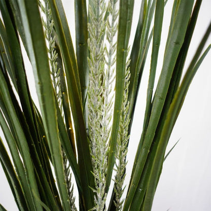 20cm Ceramic Green Glazed Barrel Planter with Artificial Green Dracaena Plant