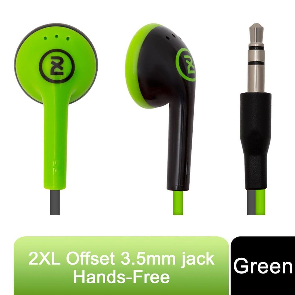 2XL Offset 3.5mm jack In-Ear Headphone Hands-Free, Green