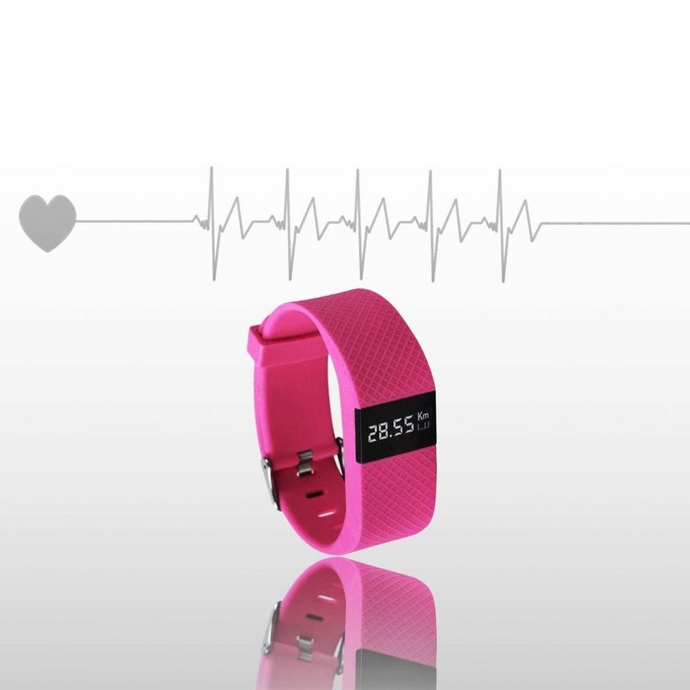 Bas-Tek Pulse Activity Fitness Tracker Watch With Heart Rate Monitor, Pink