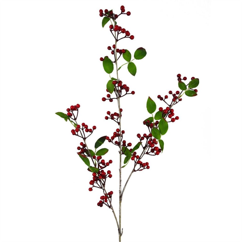 80cm Artificial Red Christmas Berry Spray