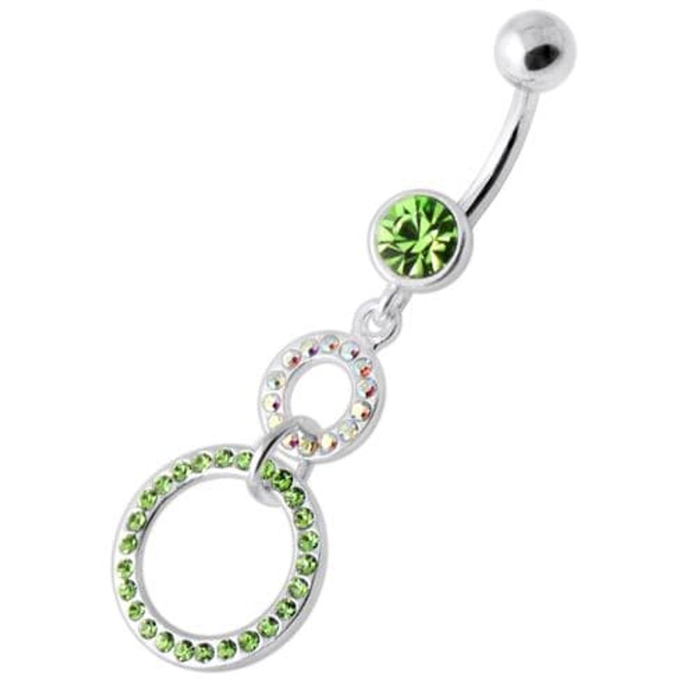 Dangling Jeweled Round Hangings Belly Bar