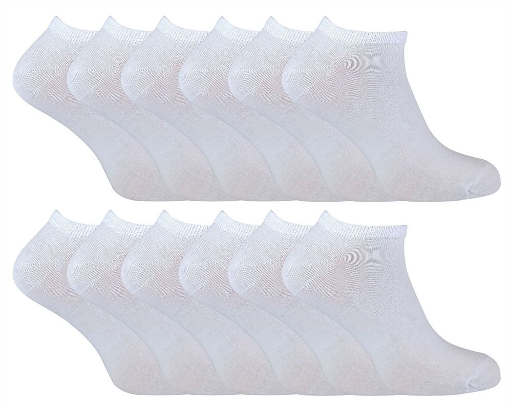 Cihat 12 Pack Children's Cotton Trainer Socks