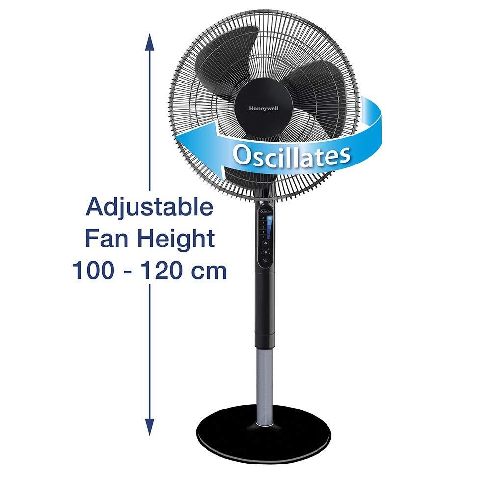 Honeywell Advanced QuietSet 16" Stand Fan With Noise Reduction Technology - Black UK Plug