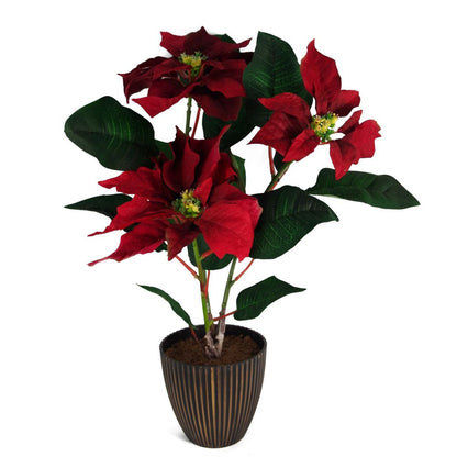 50cm Artificial Poinsettia Decorative Planter