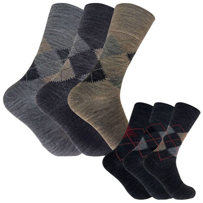 3 Pairs Mens Non Elastic Lambs Wool Socks