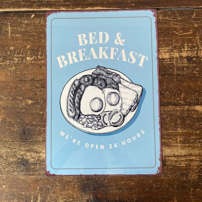 Vintage Metal Sign - Bed And Breakfast Sign