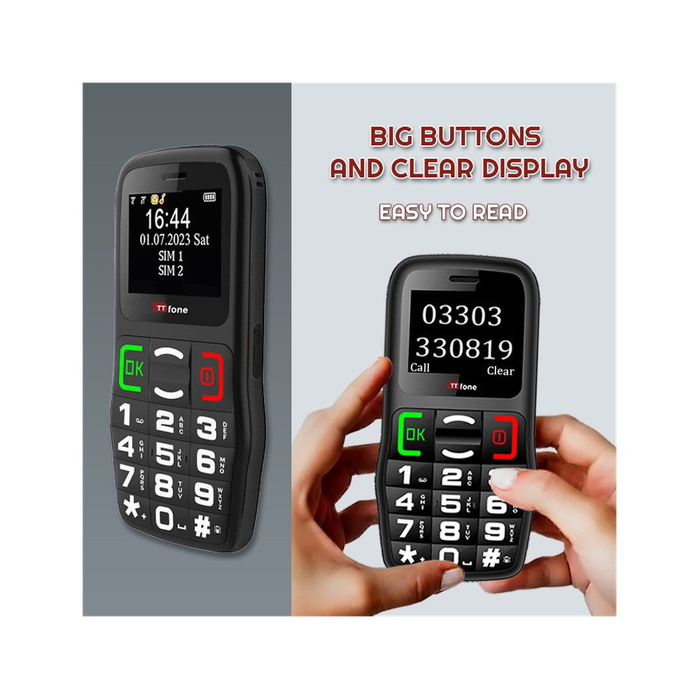 TTfone TT220 Big Button Mobile with Mains Charger