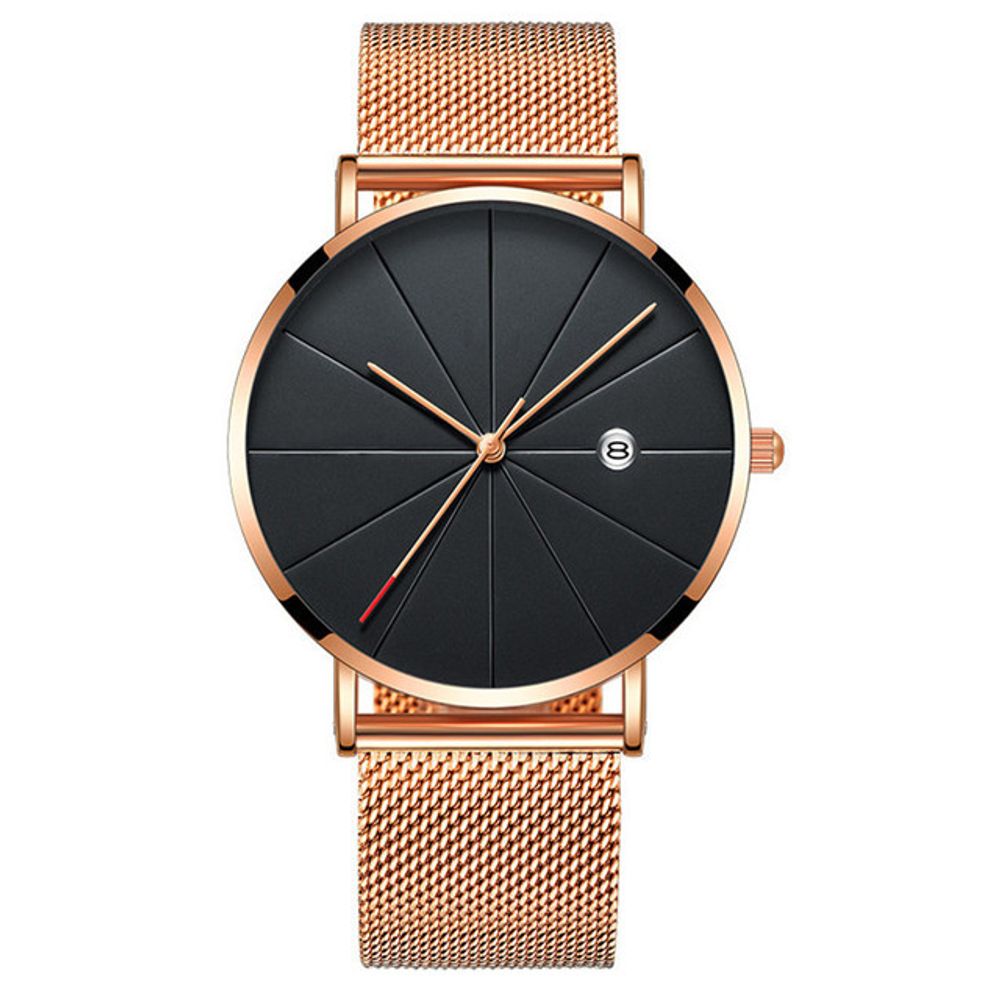 Watches for Men Luxury Fashion Mens Business Watch Ultra Thin Thin Stainless Steel Mesh Belt Quartz Wrist Watch reloj hombre