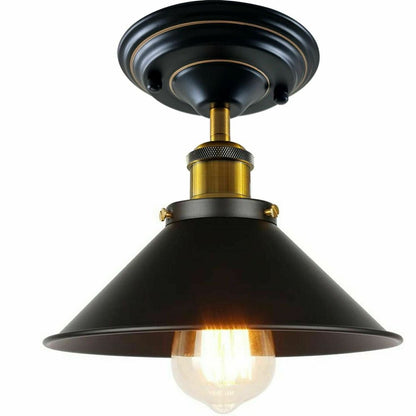 Retro Industrial Ceiling Light Fitting Metal Cone Shape Shade Indoor Lighting