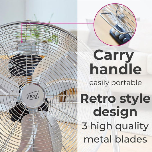 Neo High Velocity Chrome Metal Floor Freestanding Fan � 16 Inch