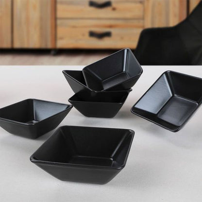 Ceramic Snack&Dip Bowl Black Pearl Black 15cm