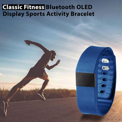 BAS-Tek Classic Fitness Bluetooth OLED display Sports Activity Bracelet - Navy