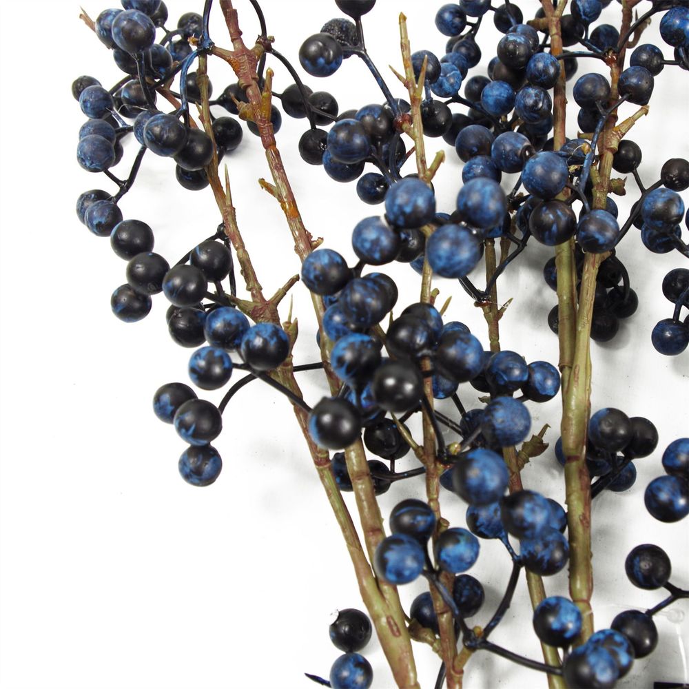 70cm Artificial Blue Christmas Berry Spray