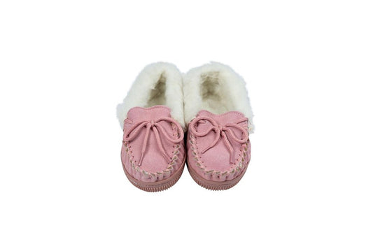 Nordvek Childrens Suede Moccasin Slippers - Rubber Sole - 435-100