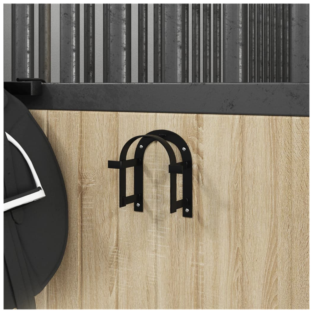 vidaXL Bridle Rack Wall Mounted Black Iron