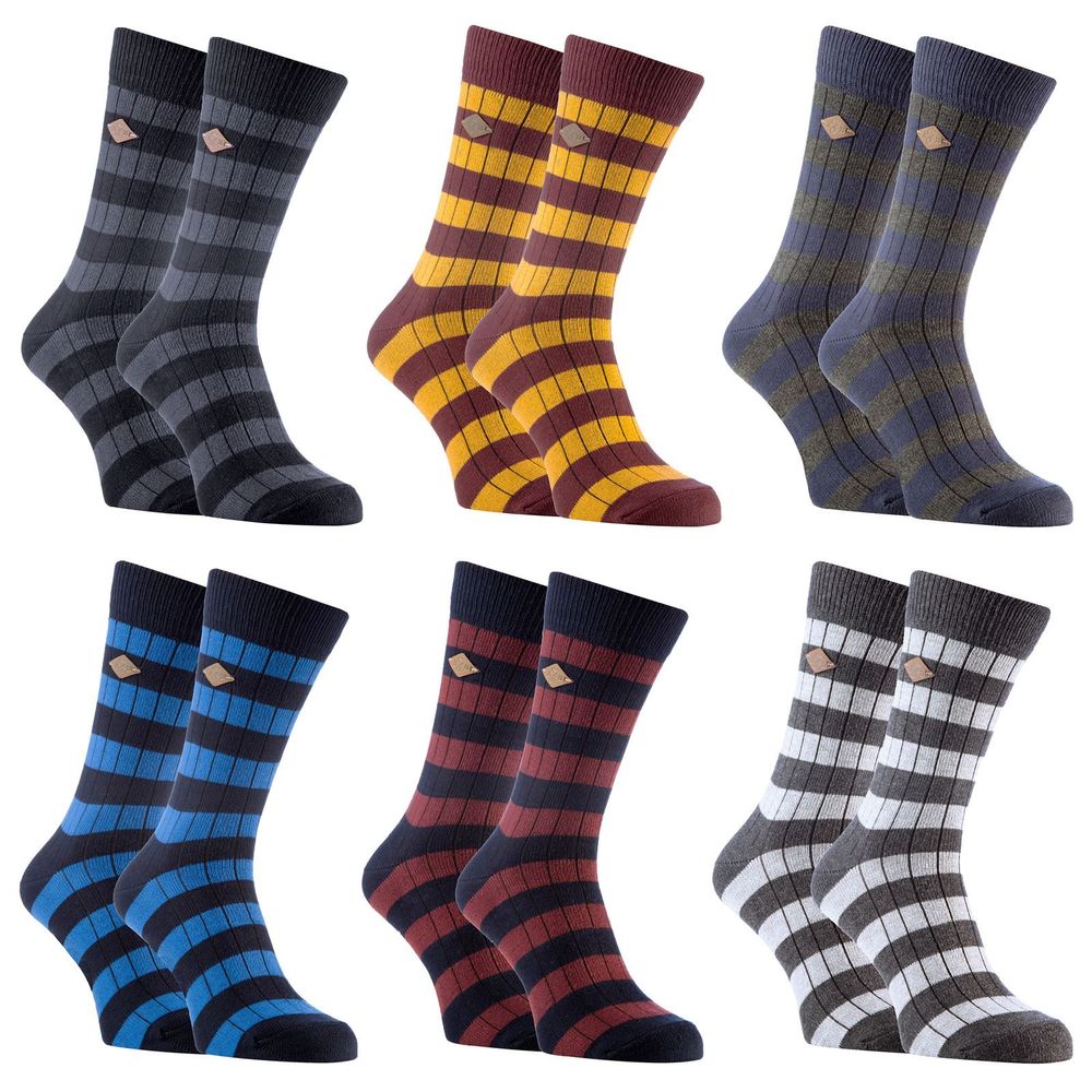 Farah 1920 - 2 Pairs Mens Striped Socks