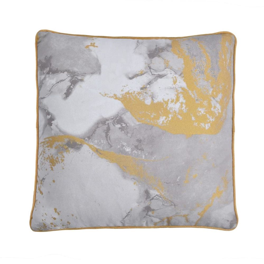 METALLIC MARBLE PRINT CUSHION NAT