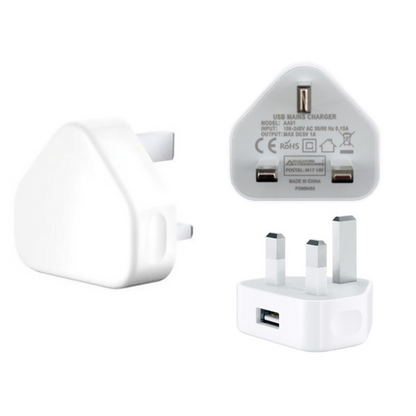 AA Charge-iT USB Mains Charger Adapter 1Amp-White