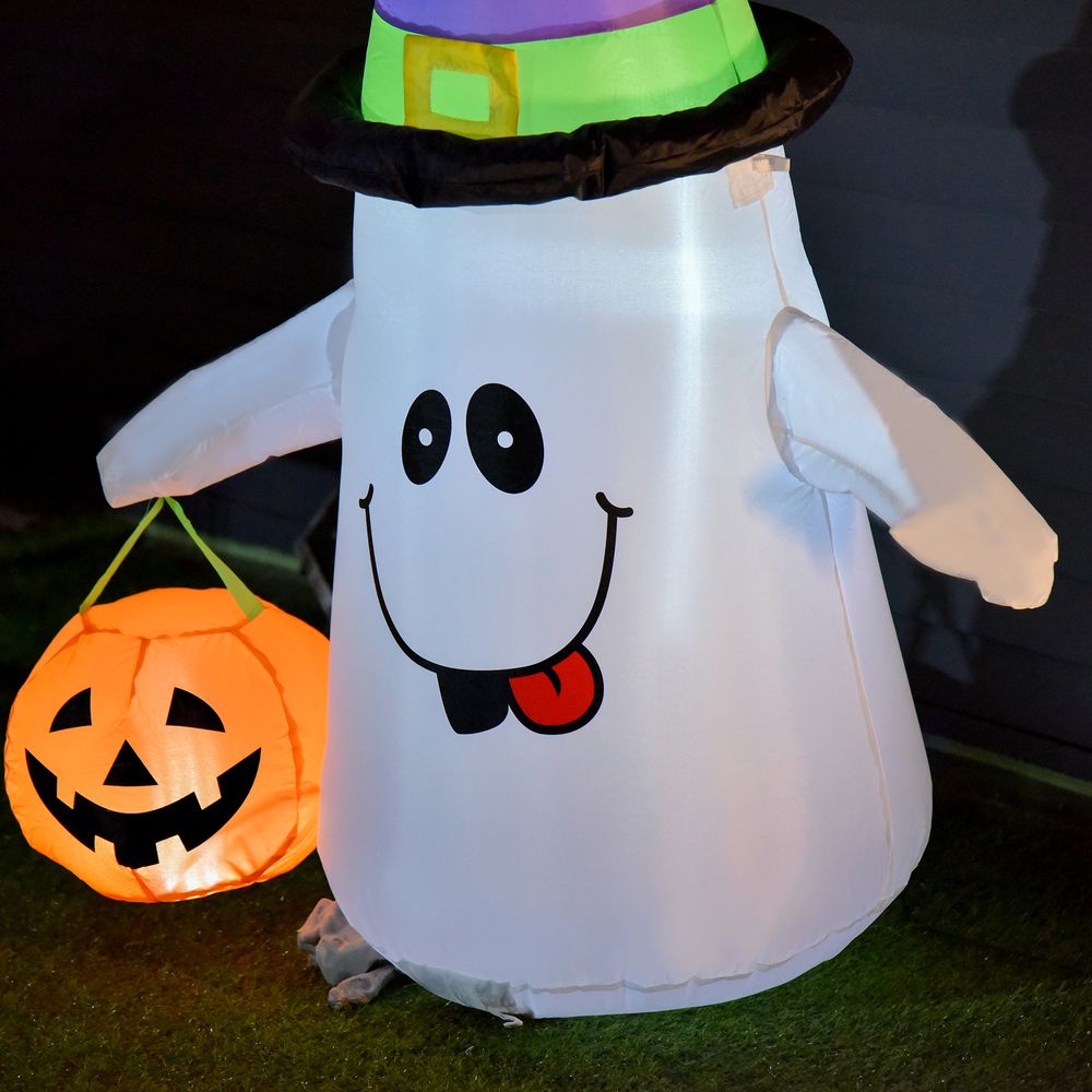 1.2m Witch Ghost Halloween Inflatable LED Pumpkin Lantern  Weather-Resistant