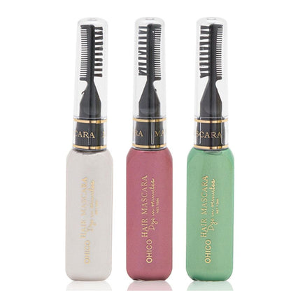 Aquarius Set of 3 Wash Out Hair Mascara Dye Creams[Red, White & Green]