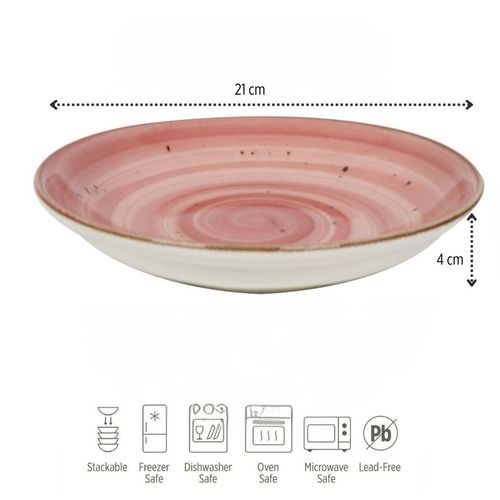 Porcelain Pasta Plates Pebble Pink 21cm