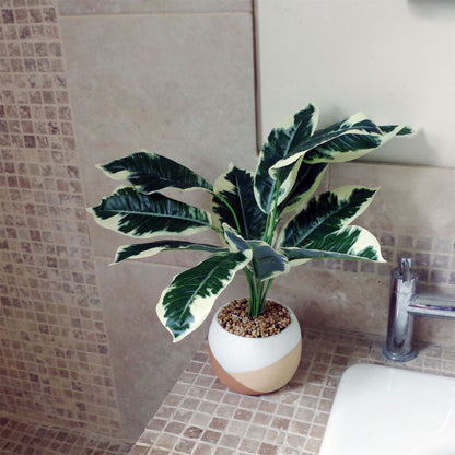 40cm Artificial Pothos Plant Variegated Shrub with Planter