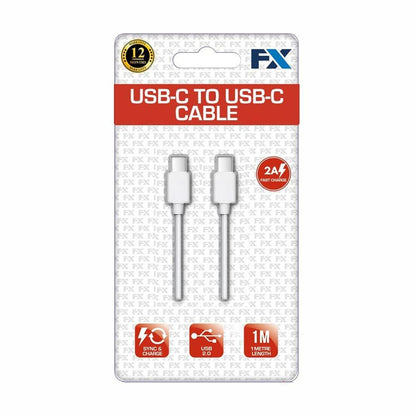 FX Braided USB-C to USB-C Data Cable for Sync and Charge Android Devices, 1M