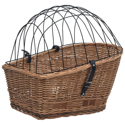 Bike Rear Basket with Cover 55x31x36 cm Natural Willow