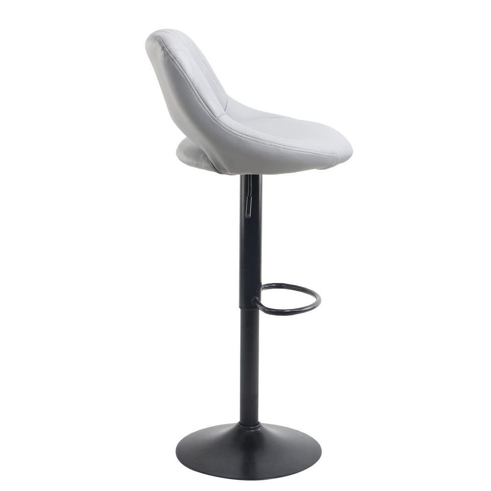 Neo Set Of Two Grey Leg Faux Leather Barstool with Matt Black Leg