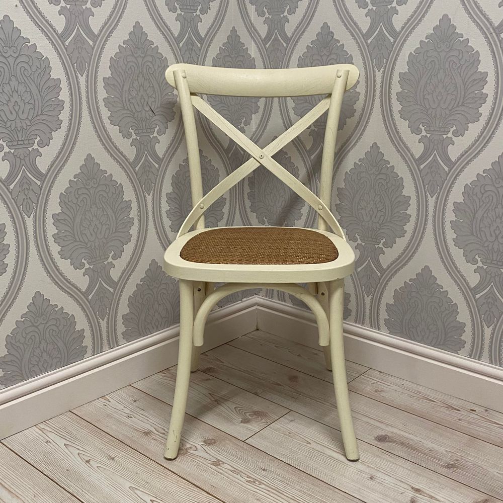 WHITE FRENCH CROSS BACK CHAIR