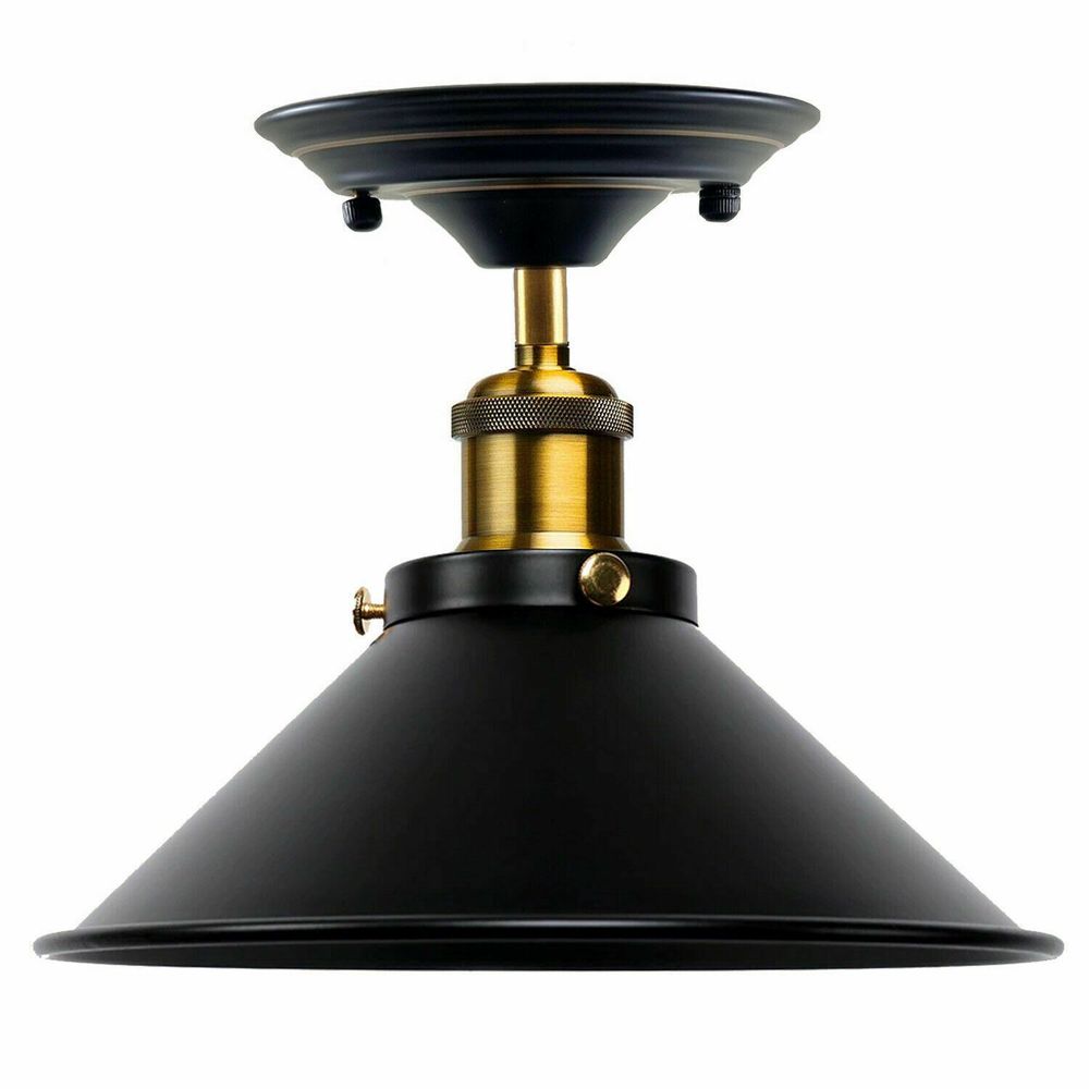 Retro Industrial Ceiling Light Fitting Metal Cone Shape Shade Indoor Lighting