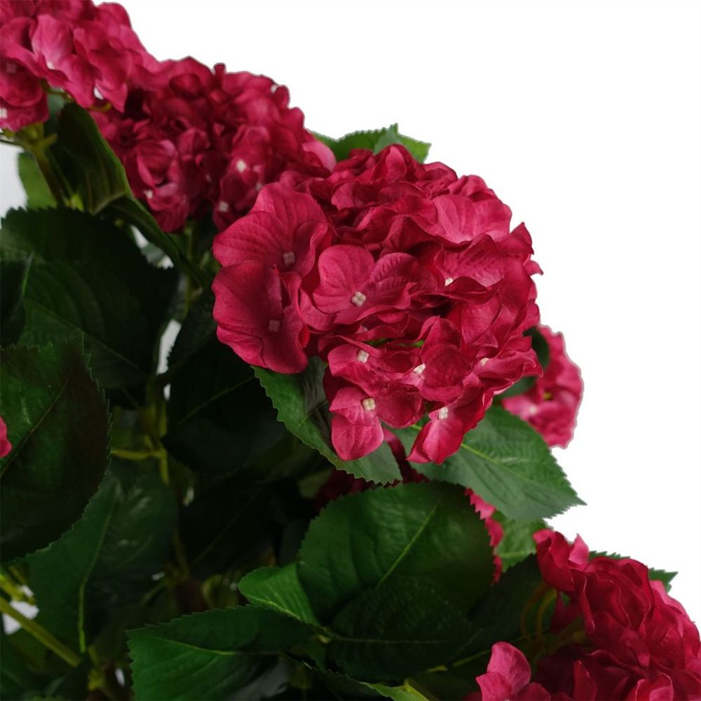 75cm Artificial Pink Bush Hydrangea Plant Potted