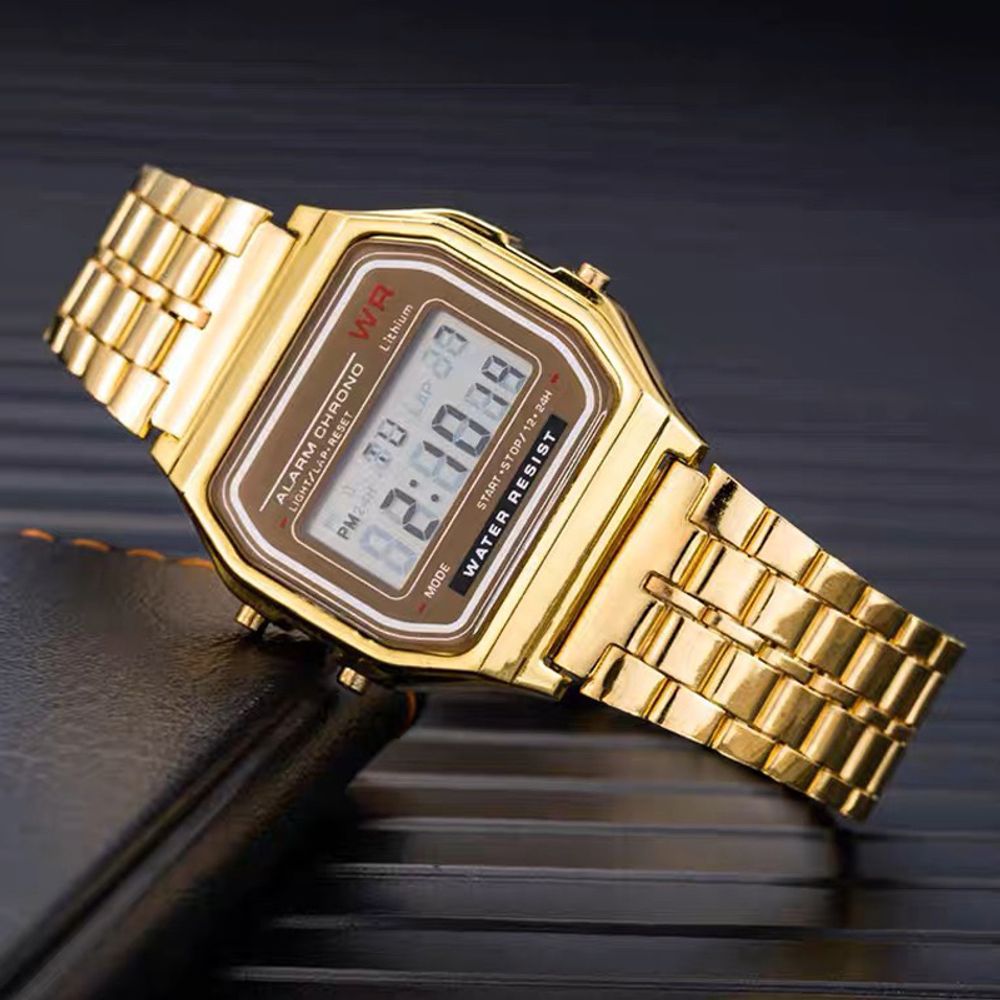 Luxury Gold Silver Sports Military Watches Men Women LED Digital Wristwatches Retro F91W Steel Band Electronic Watch Wrist Clock