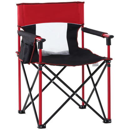 Outdoor Folding Fishing Camping Chair w/Cup Holder,Pocket,Backrest Red