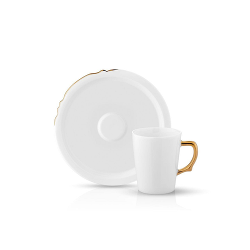 Eser-i Istanbul Coffee Cup and Saucer - Gold - 90 cc