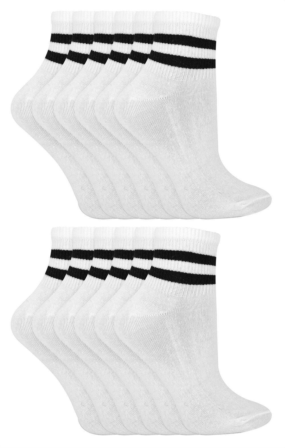 Sock Snob - 12 Pack Stripe Ankle Socks