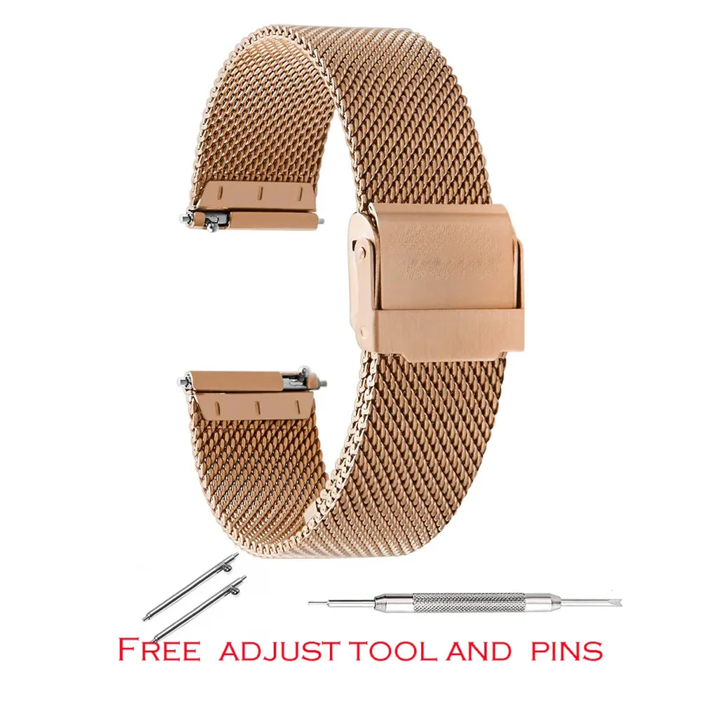 Mesh Watch Band for Seiko for DW Watch Milanese Strap 12 13 14 15 16 17 18 19 20 21 22 23 24mm Men Women Steel Watch Strap Tools