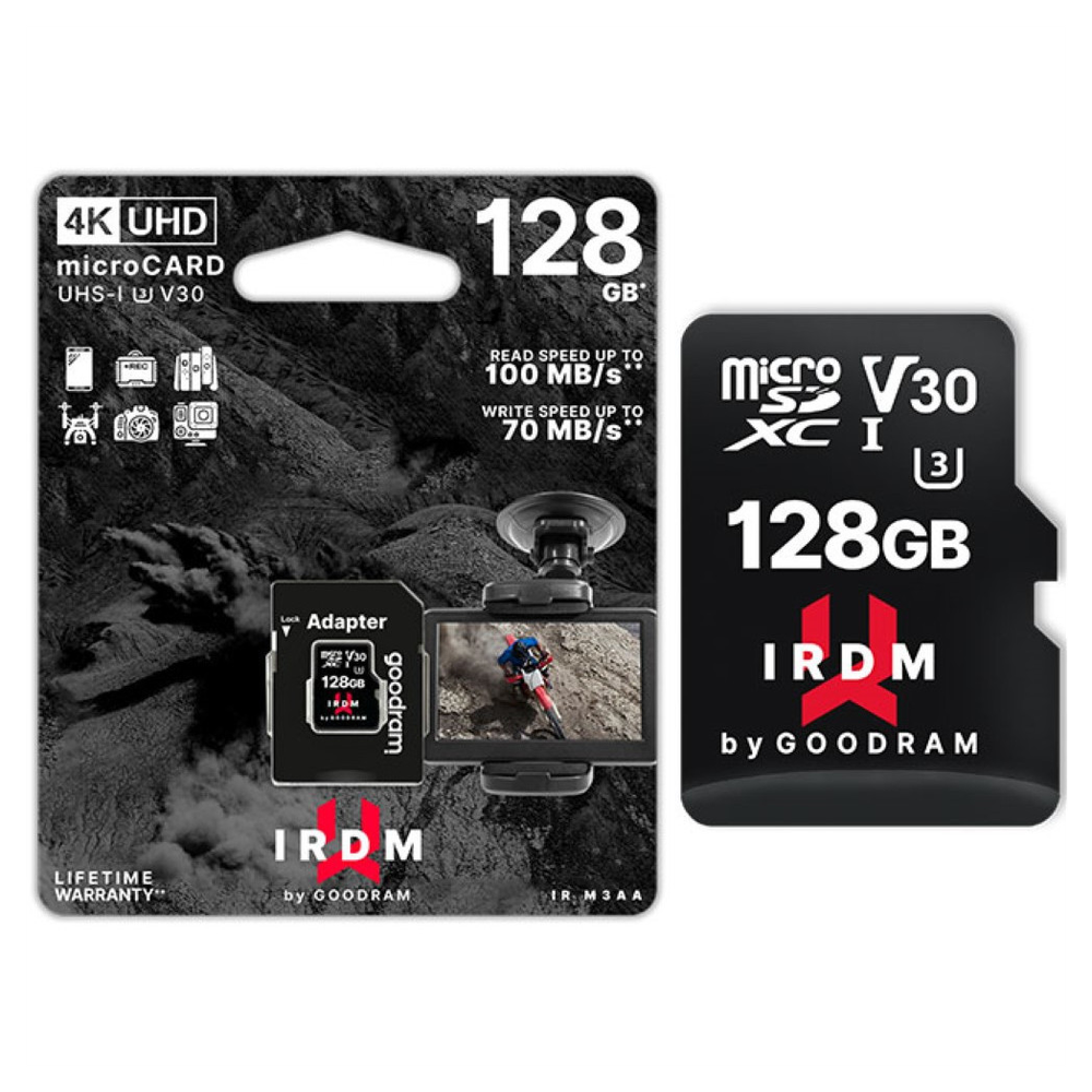 GOODRAM IRDM Micro SD Video Class V30 Memory Card with SD Adapter