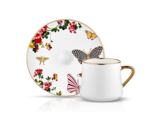 Sufi Tea Cup and Saucer - Mariposa - 230cc