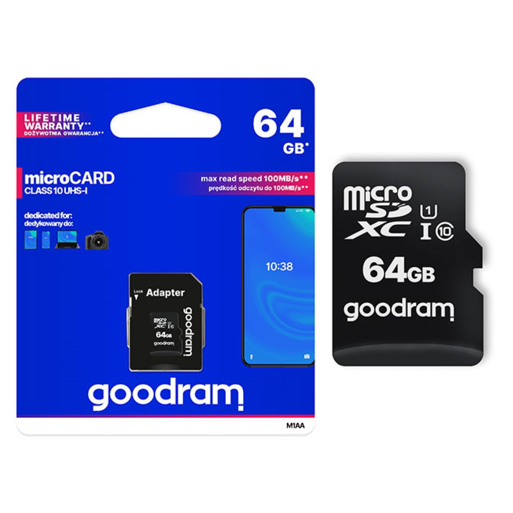 GOODRAM Micro SD Class 10 Memory Card with SD Adapter