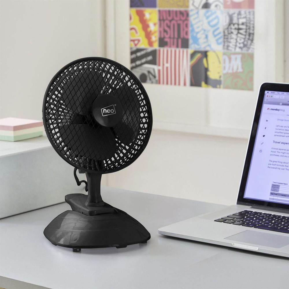 Neo Mini Clip Base Mount Desk Fan Black