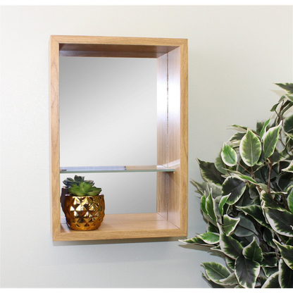 Small Veneered Mirror Shelf Unit, 31x21cm